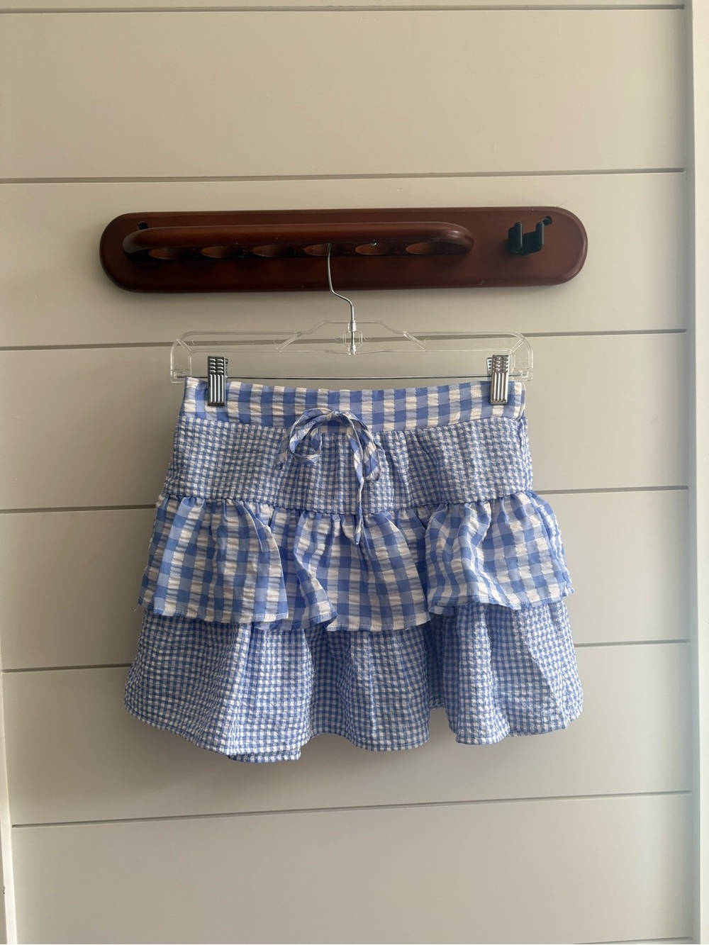 Blue Gingham Two-Piece Skirt Set - Picture 3 of 3